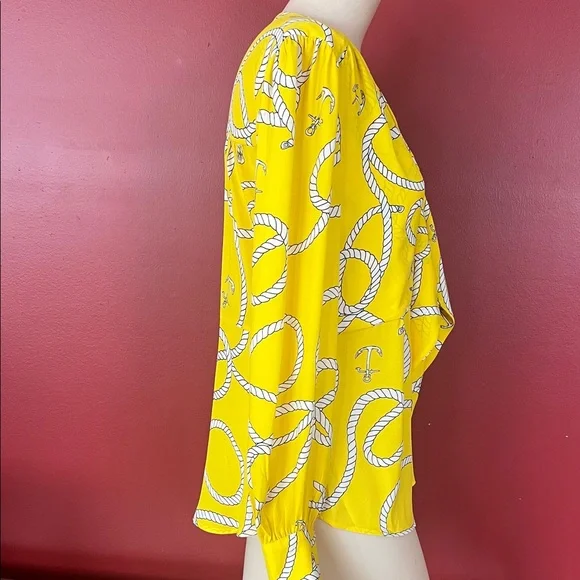 Like new CAbi Yellow Nautical Print Blouse - Picture 7 of 16